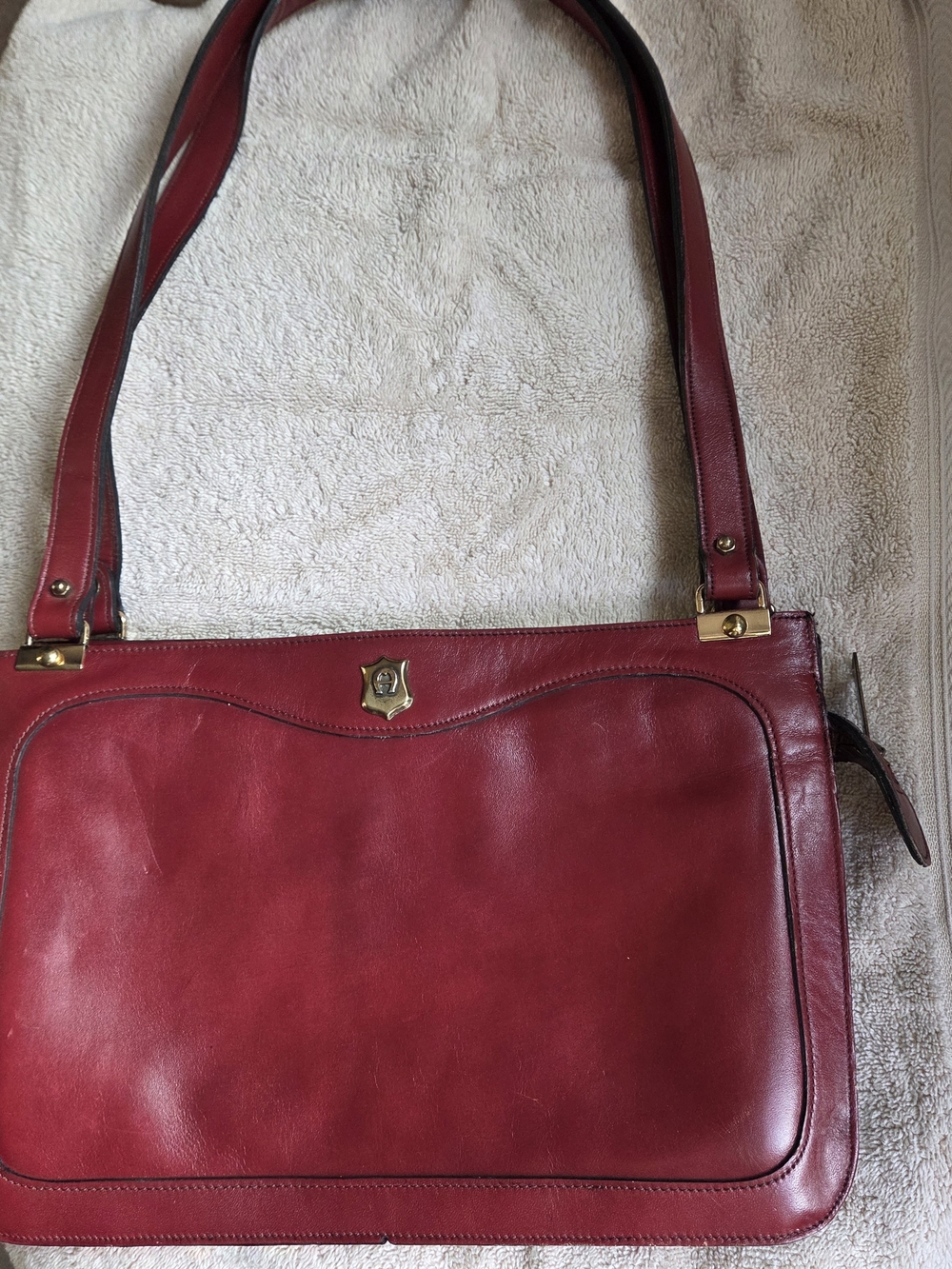 Etienne Aigner Vintage 70's Burgundy Leather Shoulder Bag